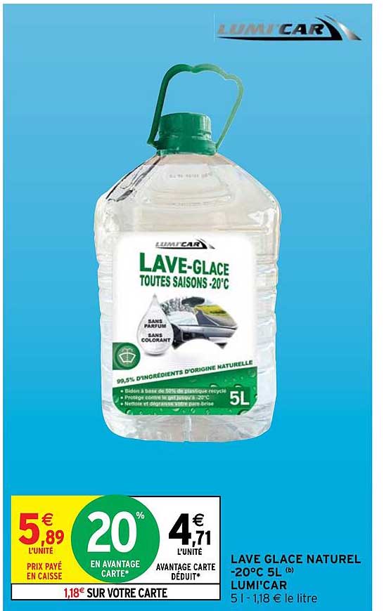 lave glace naturel -20°c 5l lumi'car