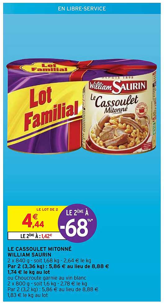 le cassoulet mitonné william saurin