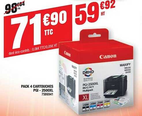 pack 4 cartouches pgi - 2500xl canon