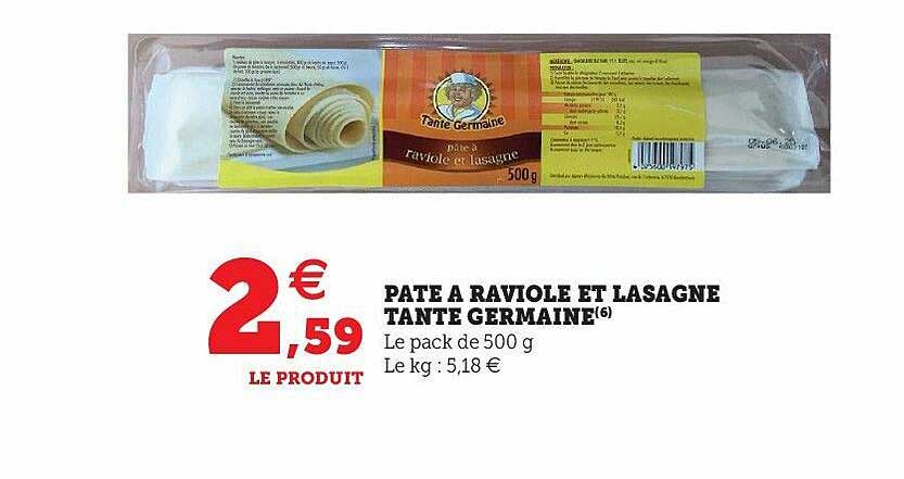 pâte à raviole et lasagne tante germaine