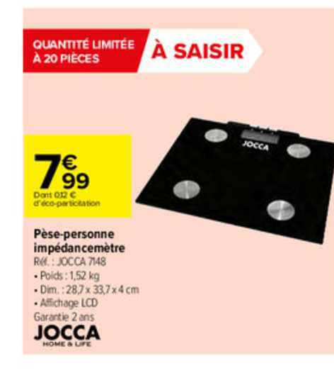 pèse-personne impédancemètre jocca