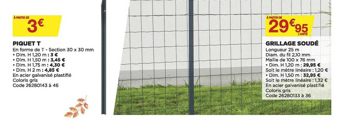 Piquet T , Grillage Soudé
