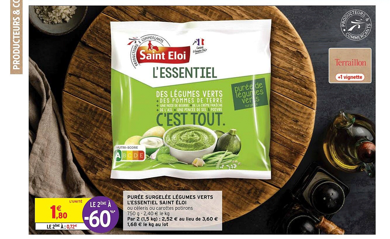 purée surgelée légumes verts l'essentiel saint éloi