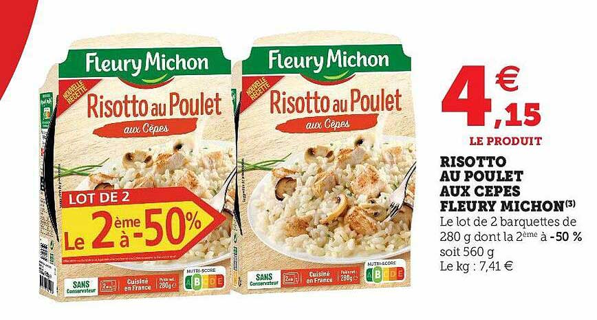 risotto au poulet aux cèpes fleury michon