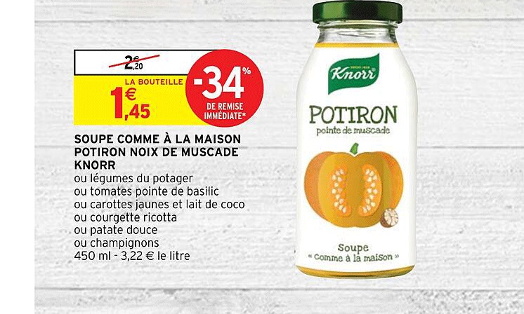 soupe comme à la maison potiron noix de muscade knorr
