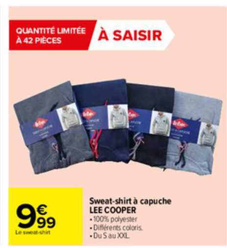 sweat-shirt à capuche lee cooper