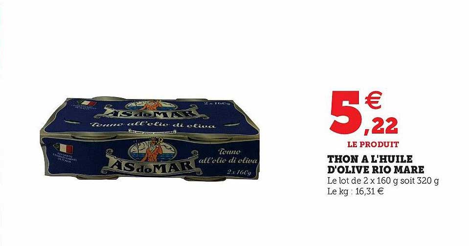 thon à l'huile d'olive rio mare