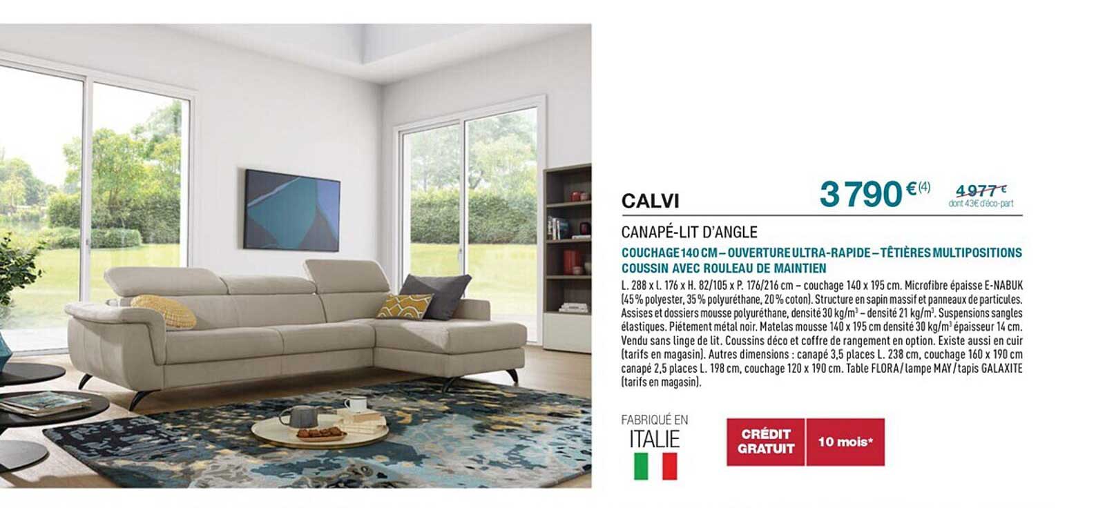 canapé-lit d'angle calvi