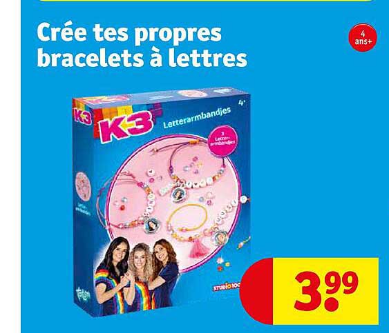 crée tes propres bracelets à lettres k3