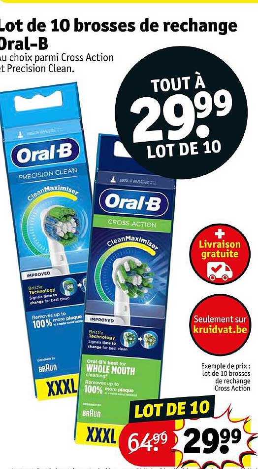 lot de 10 brosses de rechange oral-b