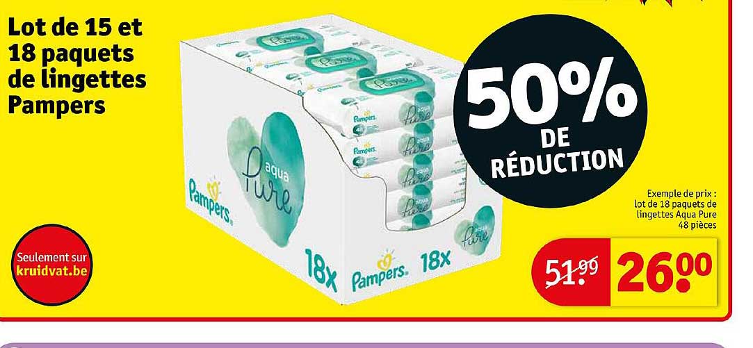 lot de 15 et 18 paquets de lingettes pampers