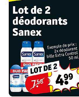 Lot De 2 Déodorants Sanex