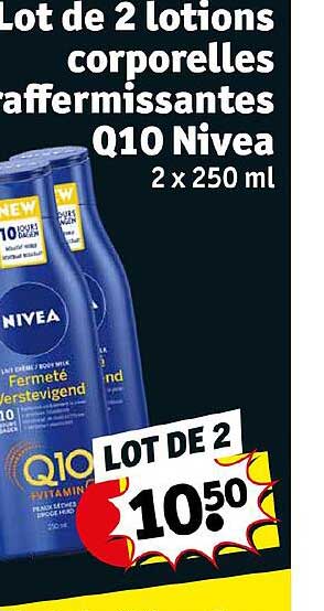 lot de 2 lotions corporelles raffermissantes q10 nivea