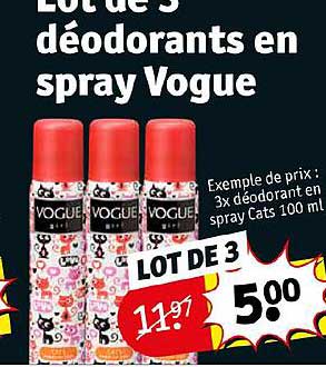 Lot De 3 Déodorants En Spray Vogue