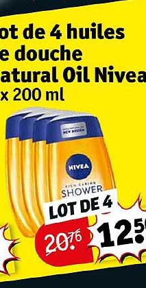 lot de 4 huiles de douche natural oil nivea