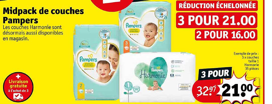 mid pack de couches pampers