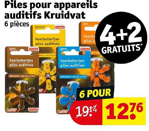 piles pour appareils auditifs kruidvat