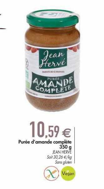 purée d'amande complète 350 g jean hervé
