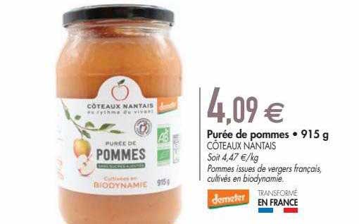 purée de pommes 915 g côteaux nantais