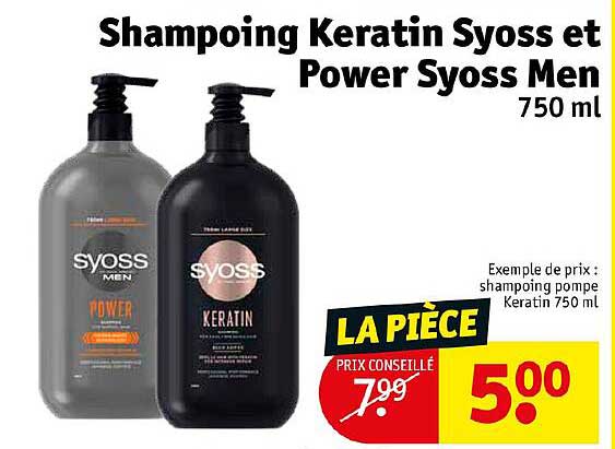 shampoing kératin syoss et power syoss men