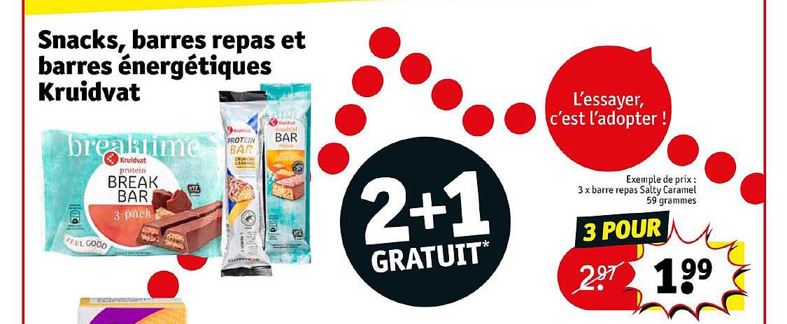 snacks, barres repas et barres énergétiques kruidvat
