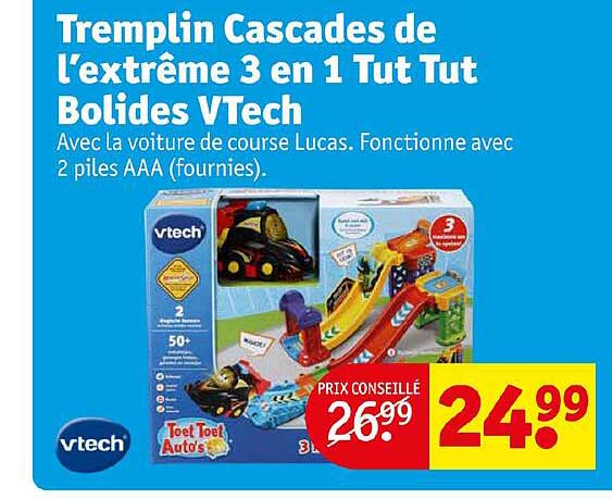 tremplin cascades de l'extrême 3 en 1 tut tut bolides vtech