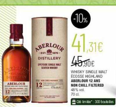 whisky single malt écosse highland aberlour 12 ans non chill filtered
