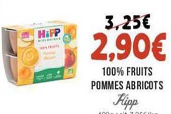 100% Fruits Pommes Abricots Hipp