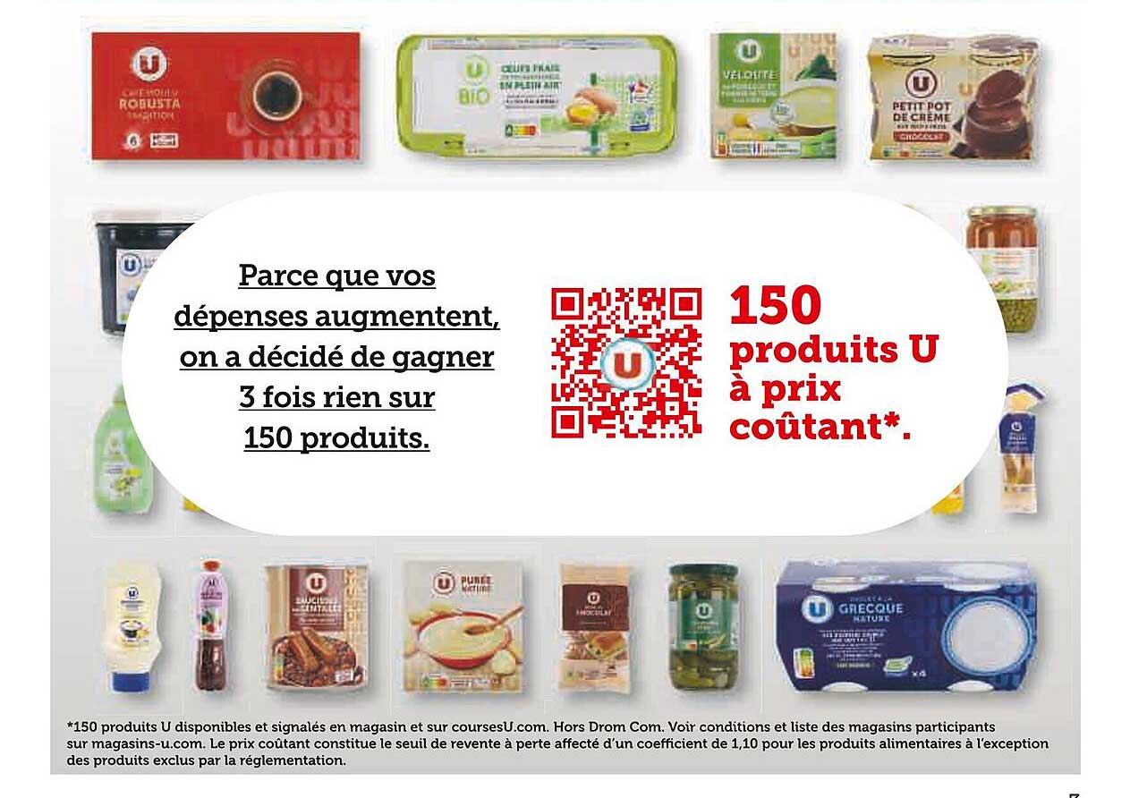 150 produits u à prix coûtant