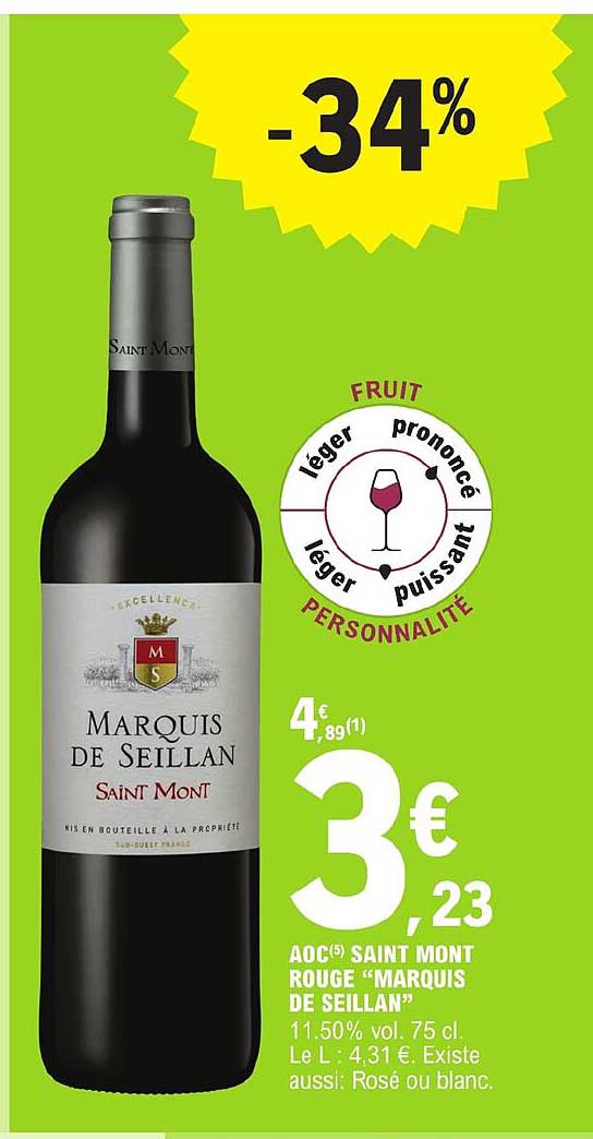 aoc saint mont rouge "marquis de seillan"