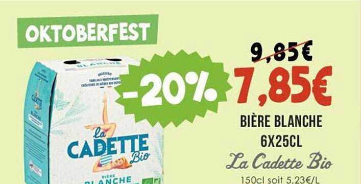 bière blanche 6 x 25 cl la cadette bio