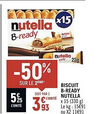 biscuit b-ready nutella