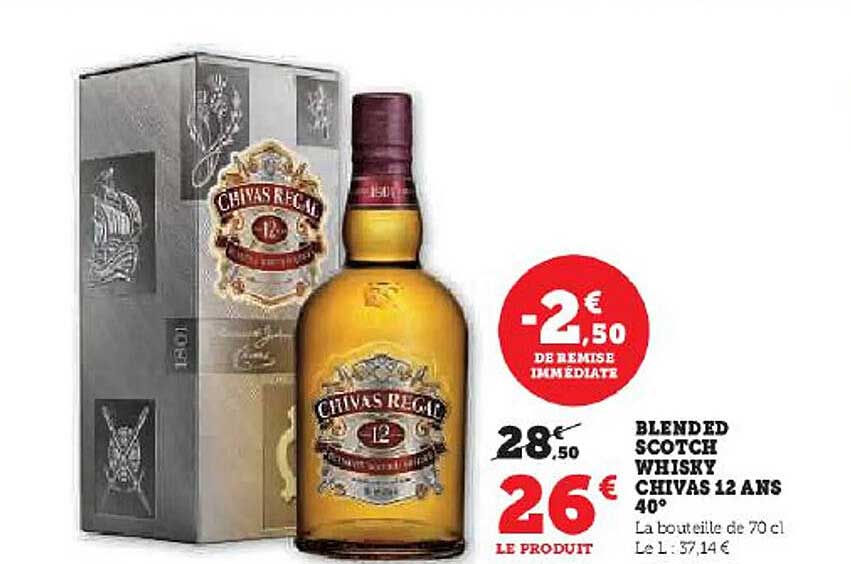 blended scotch whisky chivas 12 ans 40°