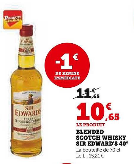 blended scotch whisky sir edward's 40°