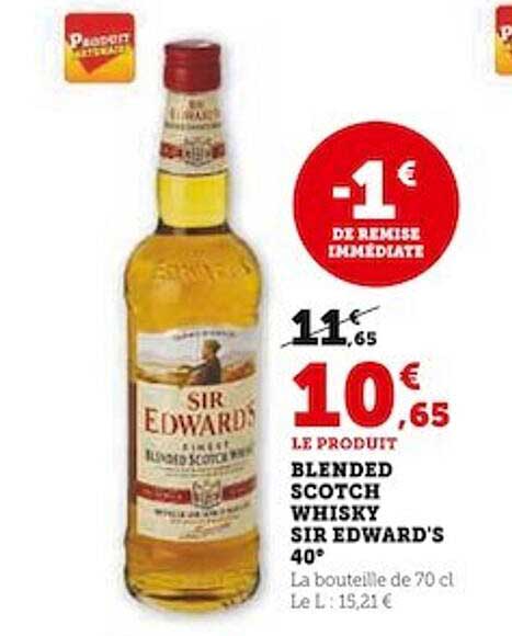 blended scotch whisky sir edward's 40°