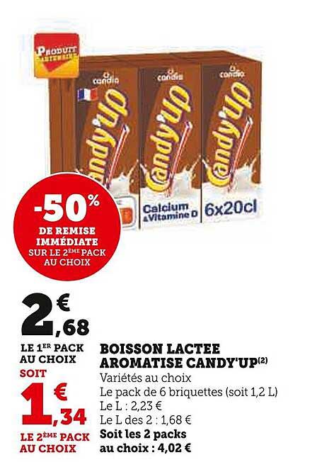 boisson lactée aromatisé candy'up