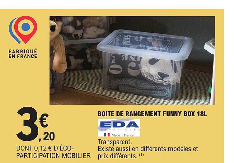 boîte de rangement funny box 18 l eda