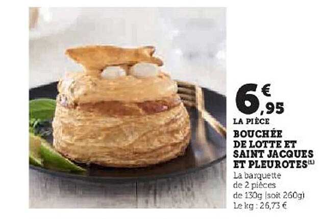 bouchée de lotte et saint jacques et pleurotes