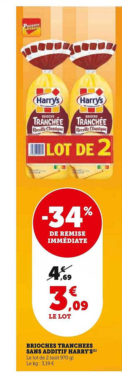 brioches tranchées sans additif harry's