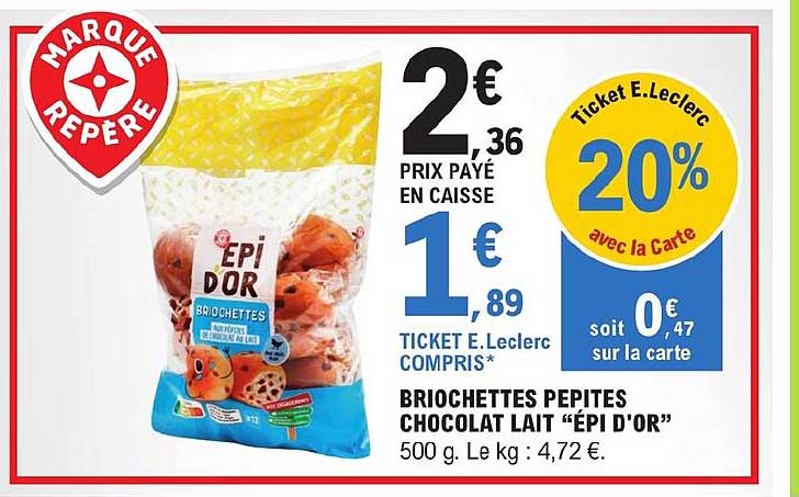 briochettes pépites chocolat lait "épi d'or"