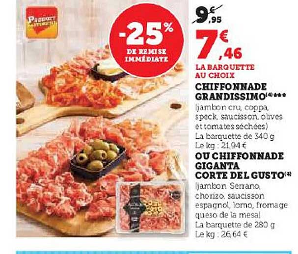 chiffonnade grandissimo ou chiffonnade giganta corte del gusto