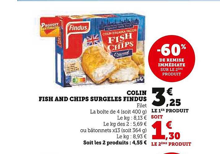Colin Fish And Chips Surgelés Findus
