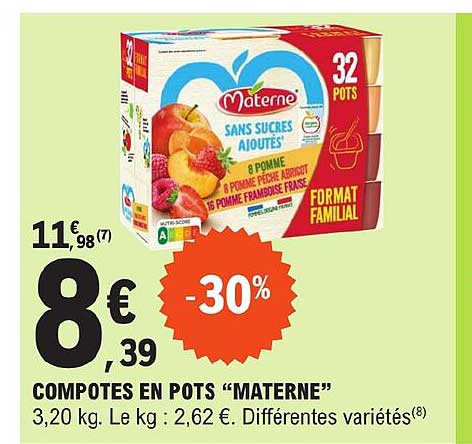 compotes en pots "materne"