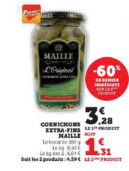 cornichons extra-fins maille