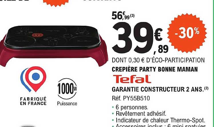 crêpière party bonne maman tefal