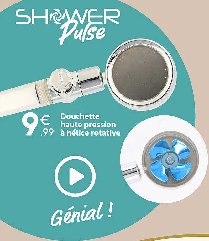 douchette haute pression à hélice rotative