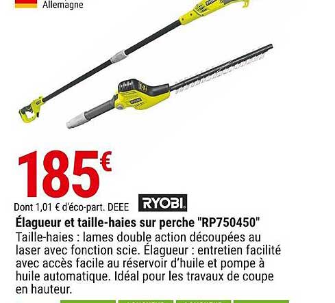 élagueur et taille-haies sur perche ryobi