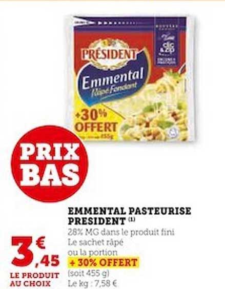 Emmental Pasteurisé Président