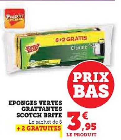 éponges vertes grattantes scotch brite