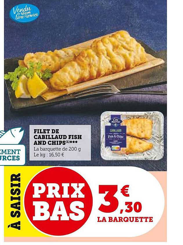 filet de cabillaud fish and chips